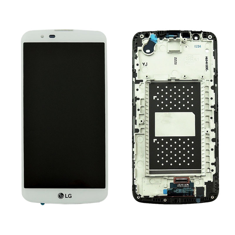 מסך מקורי כולל מסגרת LG K10 / K420 לבן