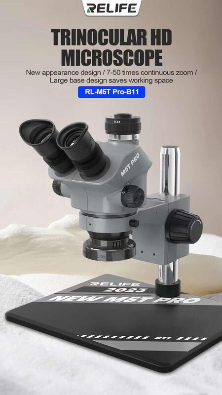 מיקרוסקופ מקצועי עם הכנה למצלמה RL-M5T PRO אפור