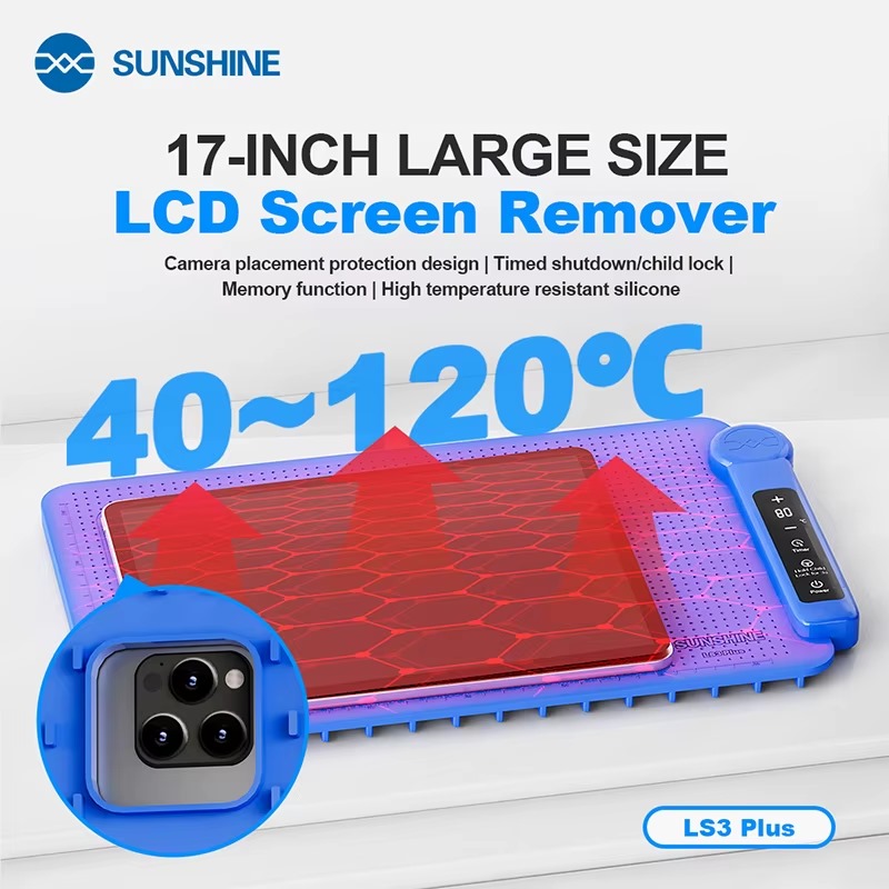 משטח חימום 17 אינץ SUNSHINE LS3 PLUS  (כחול)