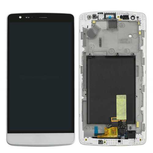 מסך מקורי כולל מסגרת LG G3 / D855 לבן